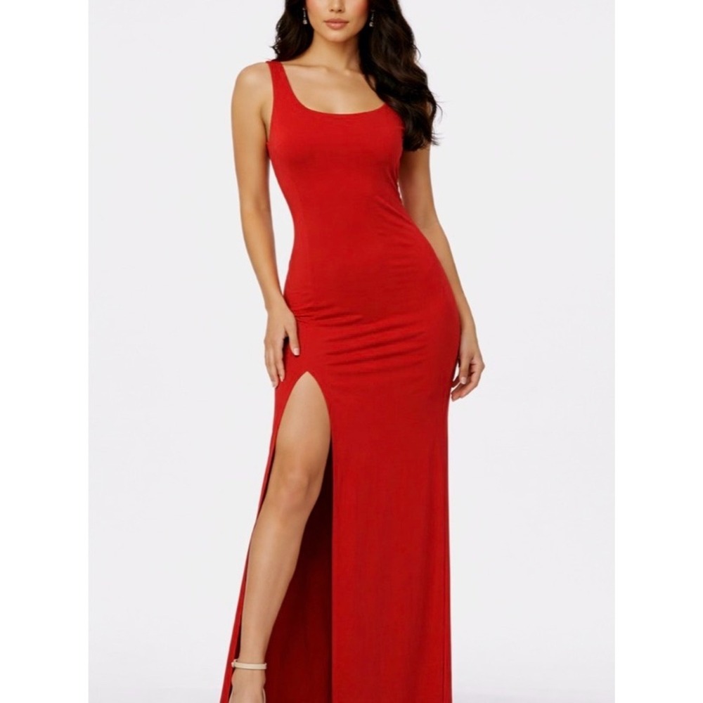 Arden B Sleeveless body-con Cowl-back Maxi Dress in Deep Plum